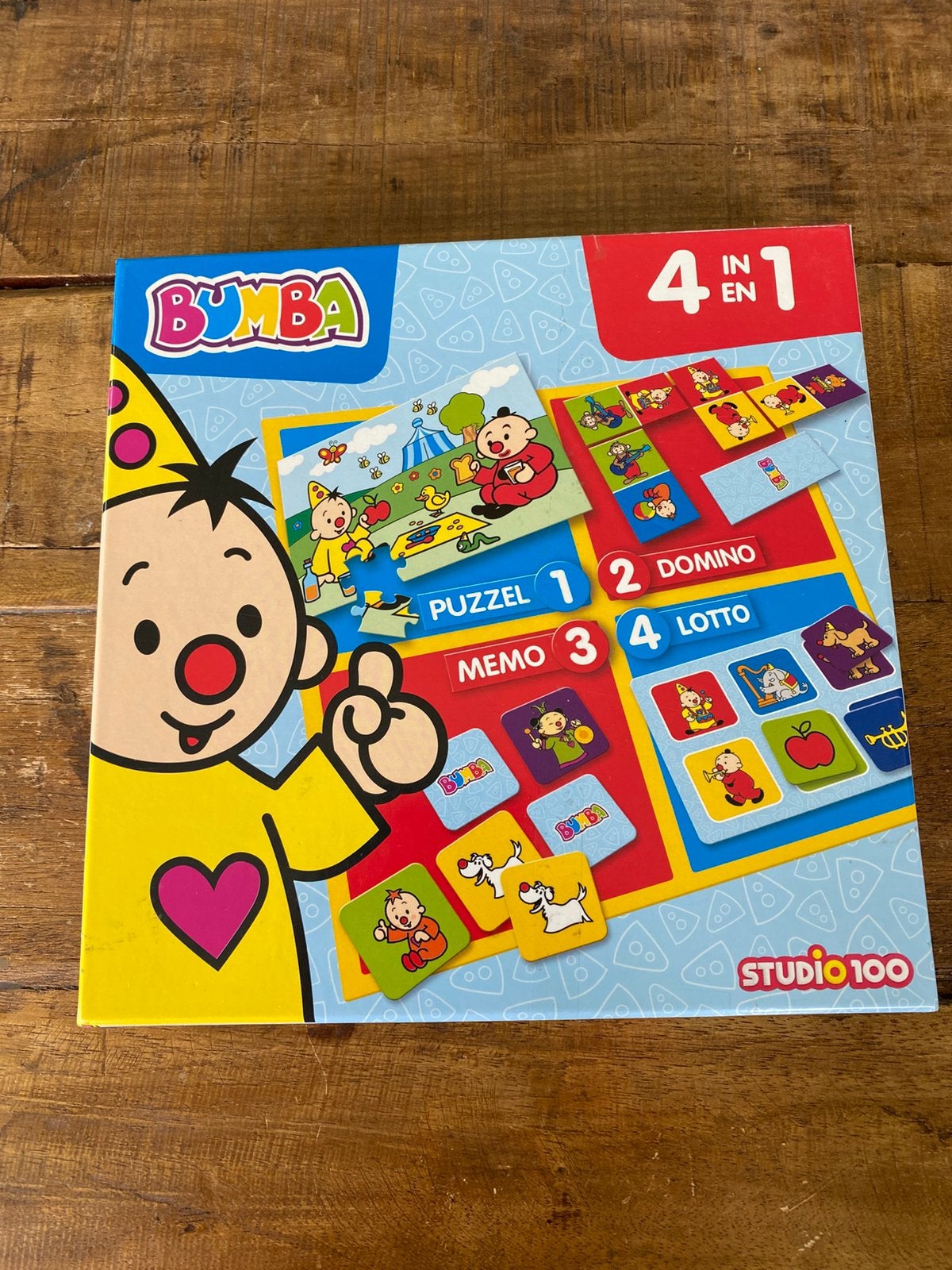Bumba 4-in-1 Spellendoos - Puzzel, Domino, Memo, Lotto, Ophalen of Verzenden, Zo goed als nieuw