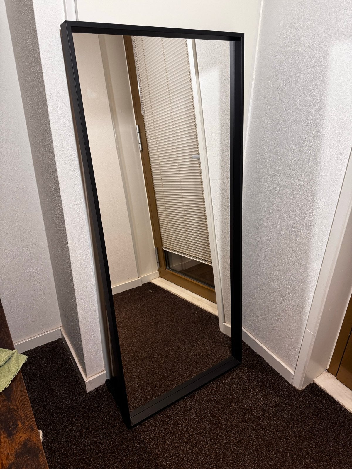 Ikea NISSEDAL spiegel - Zwart, 151x65cm, Ophalen, Zo goed als nieuw, 150 tot 200 cm, Rechthoekig