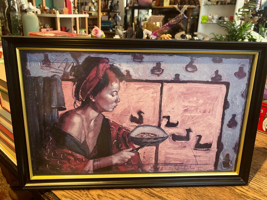 Schilderij van Nico Vrielink - Vrouw met eenden, Ophalen of Verzenden