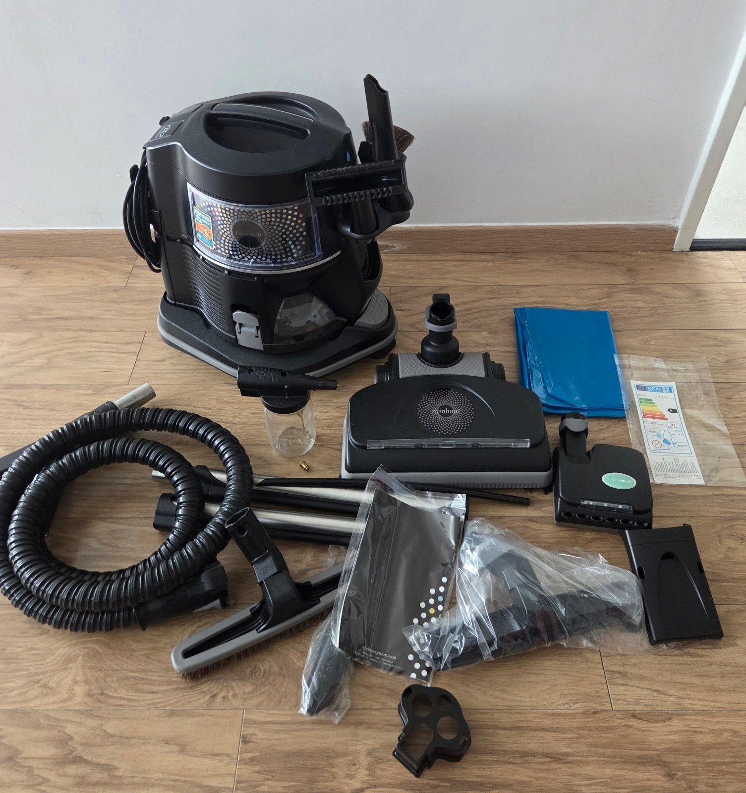 Rainbow E2 black compleet set, Witgoed en Apparatuur, Combi-reiniger, Geschikt voor harde vloeren, Ophalen of Verzenden, Zo goed als nieuw