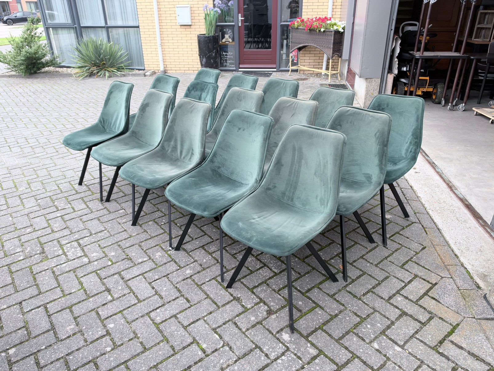Opruim partij gebruikte stoelen, Huis en Inrichting, Metaal, Gebruikt, Overige kleuren, Ophalen of Verzenden