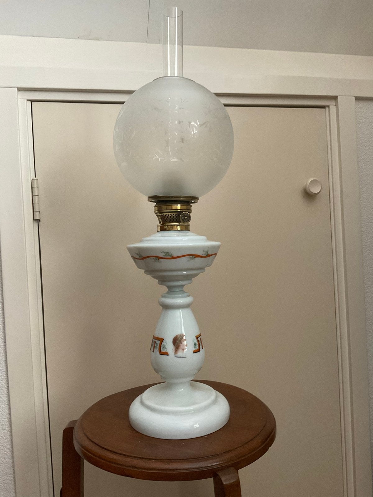 Prachtige staande opaline olielamp, Antiek en Kunst, Ophalen of Verzenden