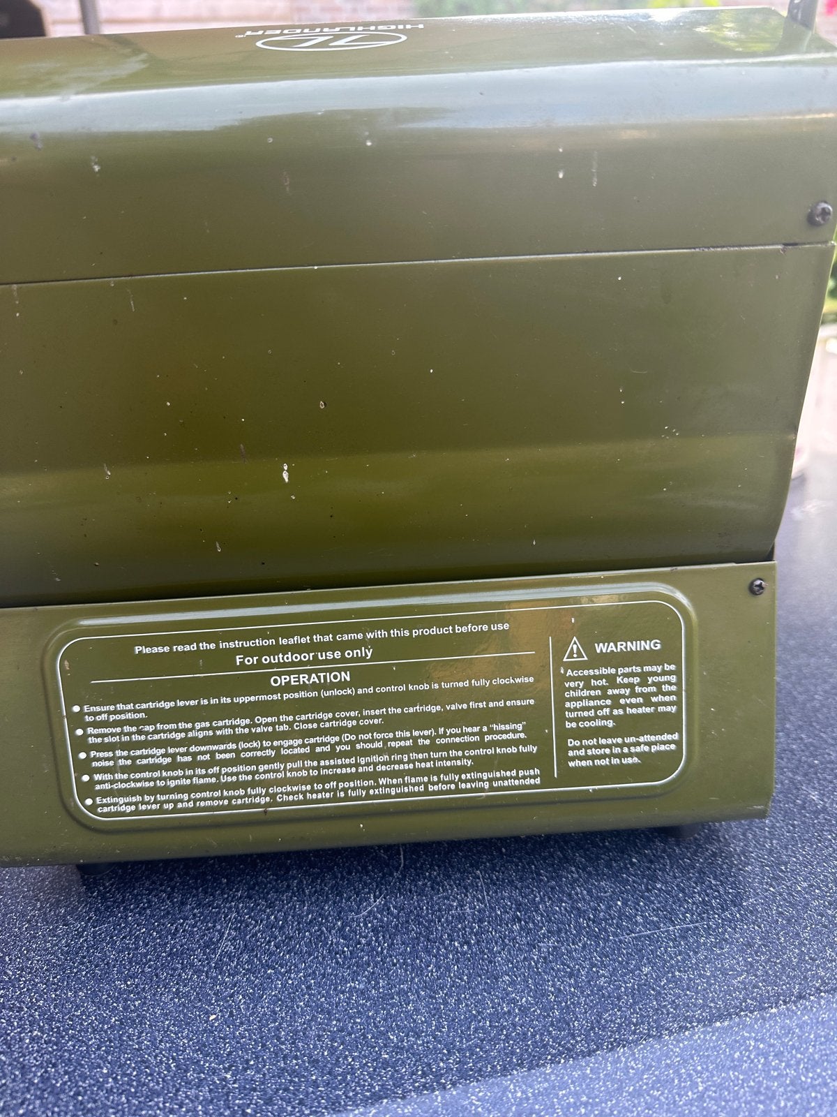 Highlander Draagbare Buiten Gaskachel BDN-100, Ophalen of Verzenden, Gebruikt