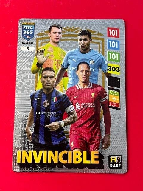 RARE Invincible # 5 Panini FIFA 365: 2024-2025. Adrenalyn XL, Verzenden, Zo goed als nieuw, Buitenlandse clubs, Poster, Plaatje of Sticker