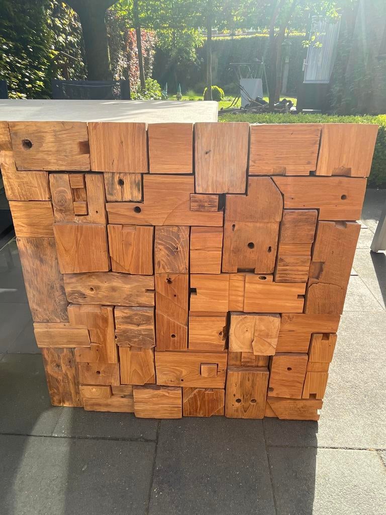 Unieke houten wanddecoratie / kunstwerk, Ophalen, Hout, Zo goed als nieuw, Modern