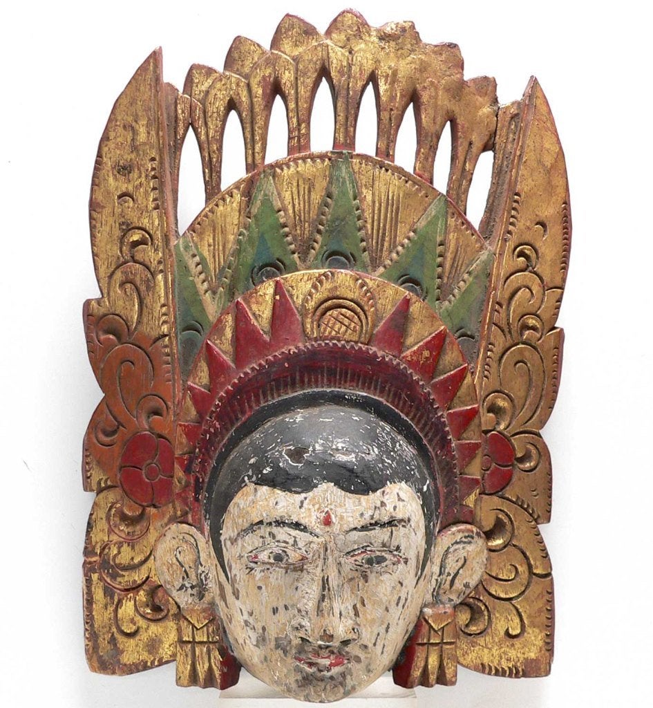 Houten masker MQ1 Bali (Indonesie) beeld decoratie kunst