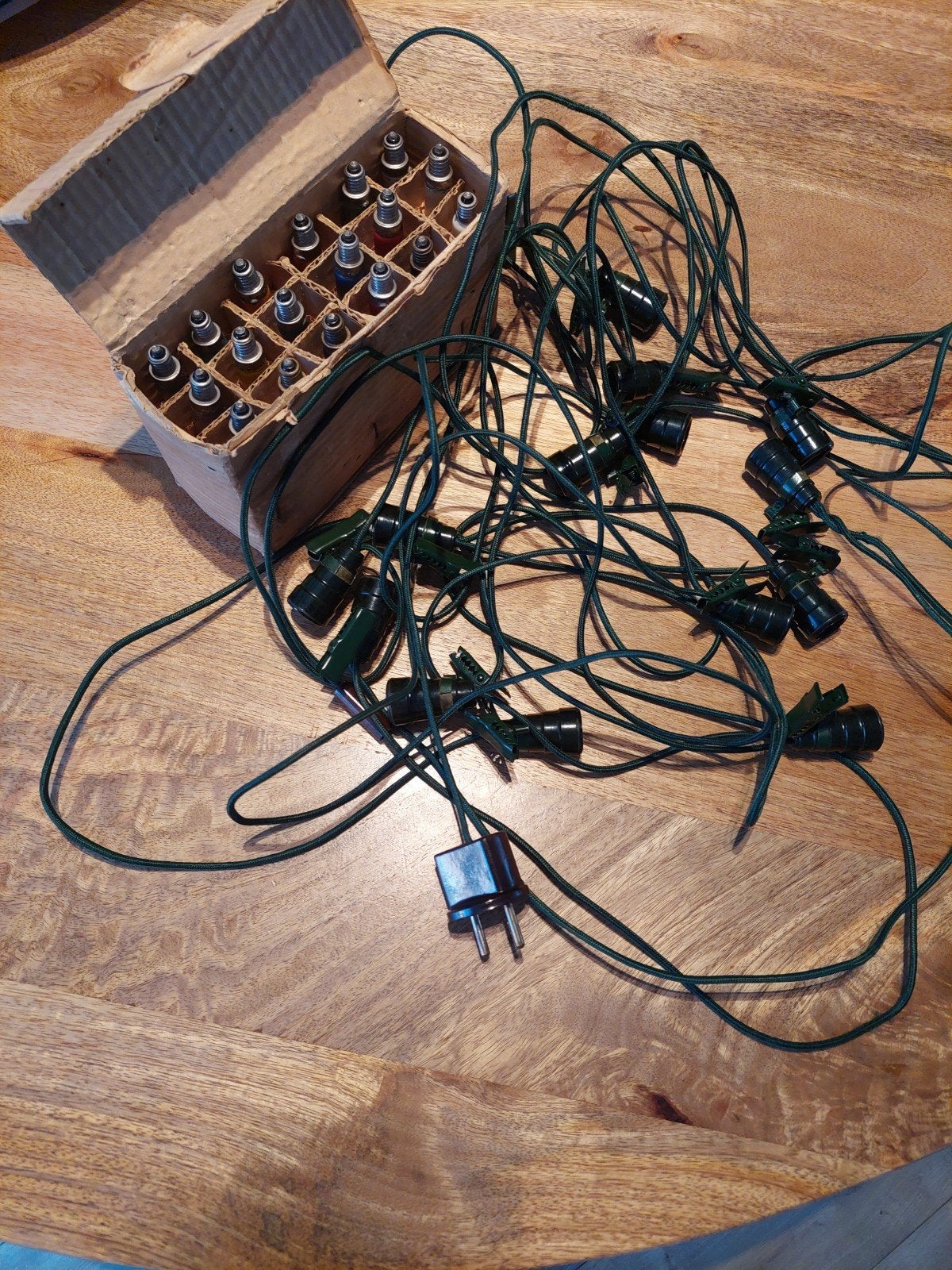 vintage kerstverlichting, Ophalen