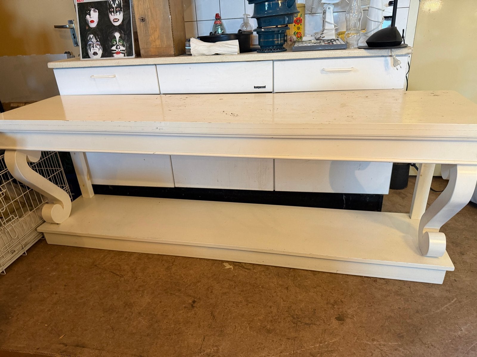 Lange sidetable / eettafel / bijzettafel - 200x50x73 cm, Ophalen, Gebruikt, 200 cm of meer, Nvt