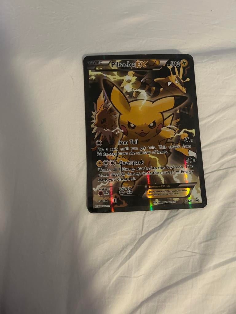 Pikachu EX Pokémon kaart, Ophalen of Verzenden, Gebruikt, Losse kaart, Foil