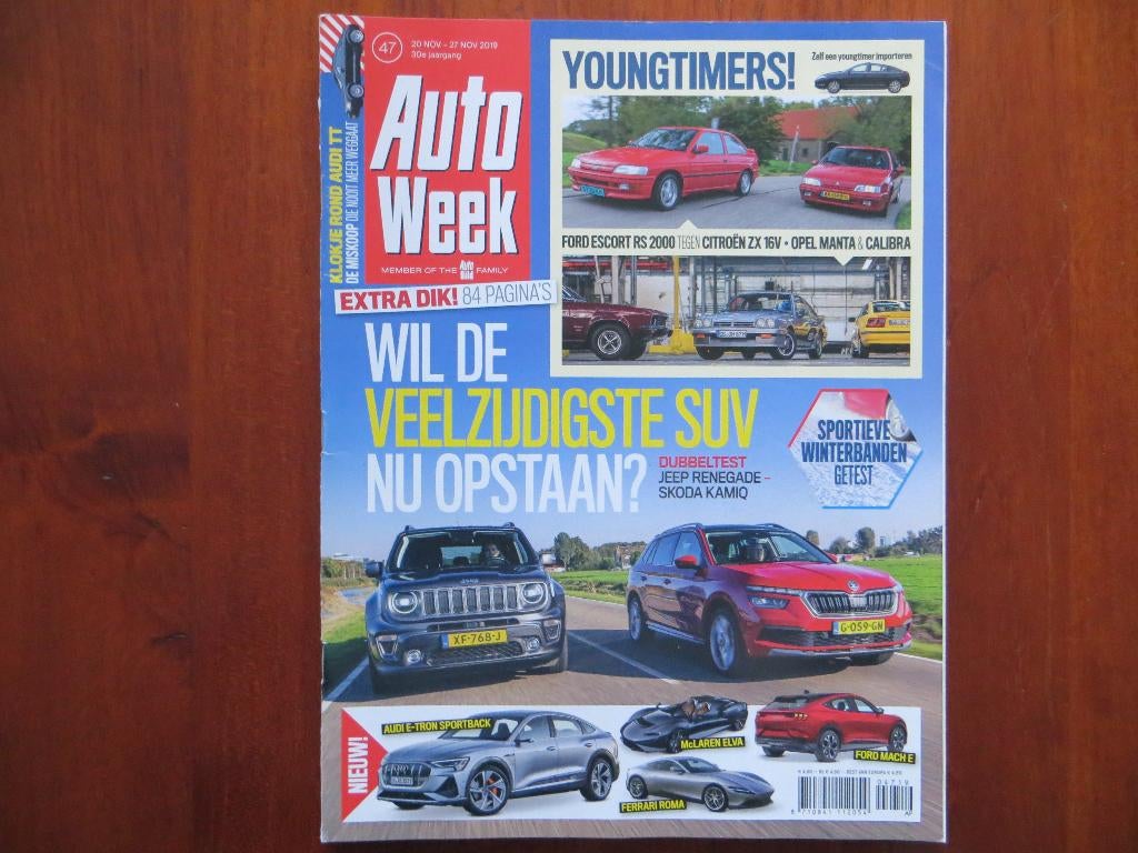 Autoweek 47 2019 Jeep Renegade, Skoda Kamiq, Ferrari Roma, Boeken, Ophalen of Verzenden, Nieuw, Ferrari