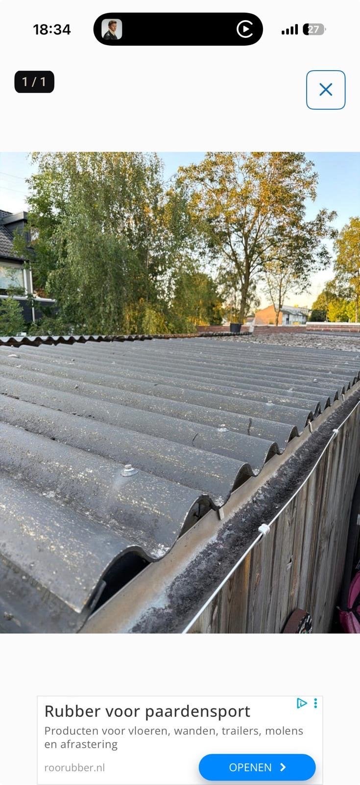 Gebruikte golfplaten voor schuur 10-15 m², Ophalen, Overige materialen, Golfplaat, Grijs