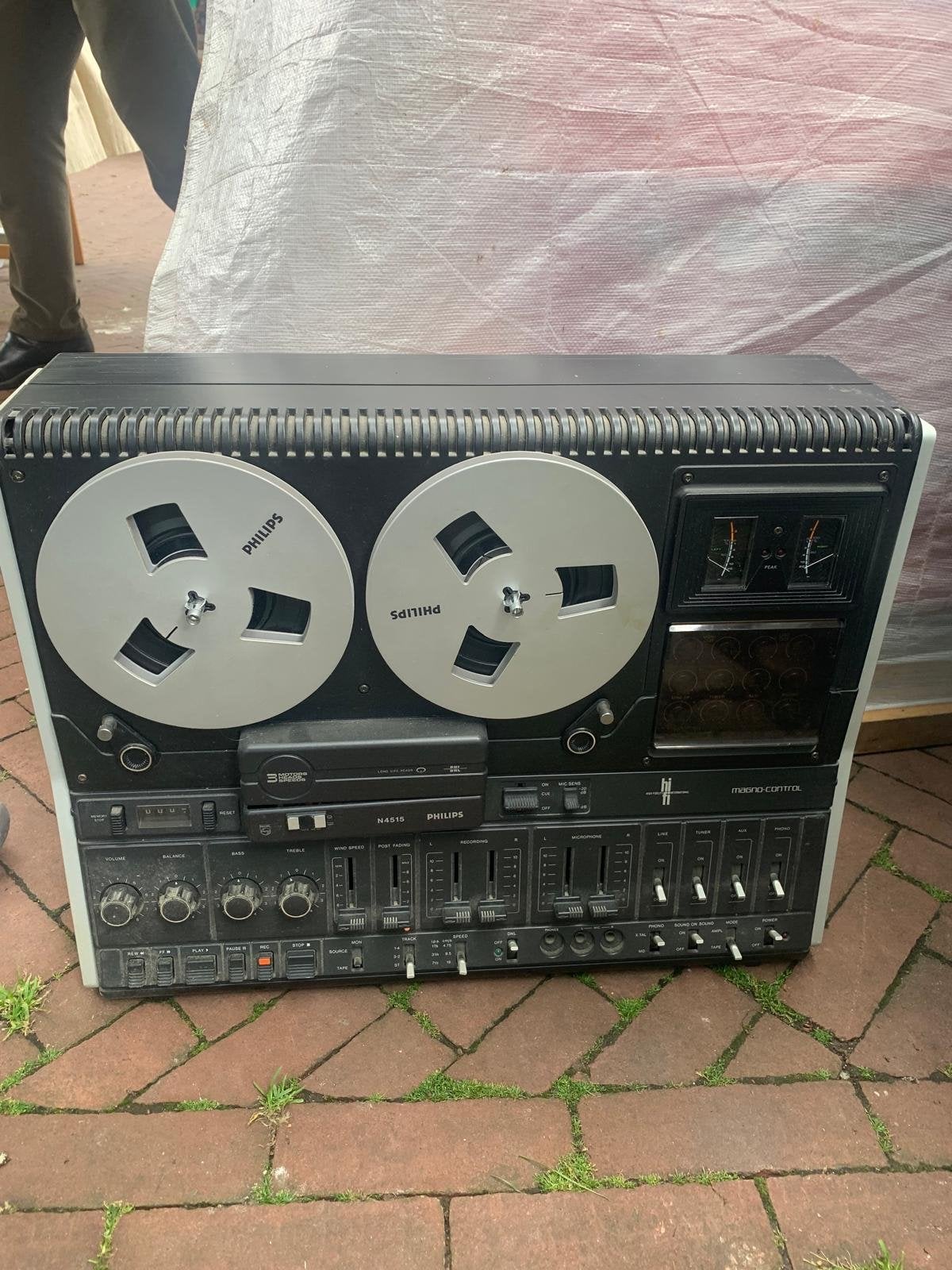 Vintage Philips N4515 bandrecorder met banden, Ophalen of Verzenden, Bandrecorder, Met stofkap