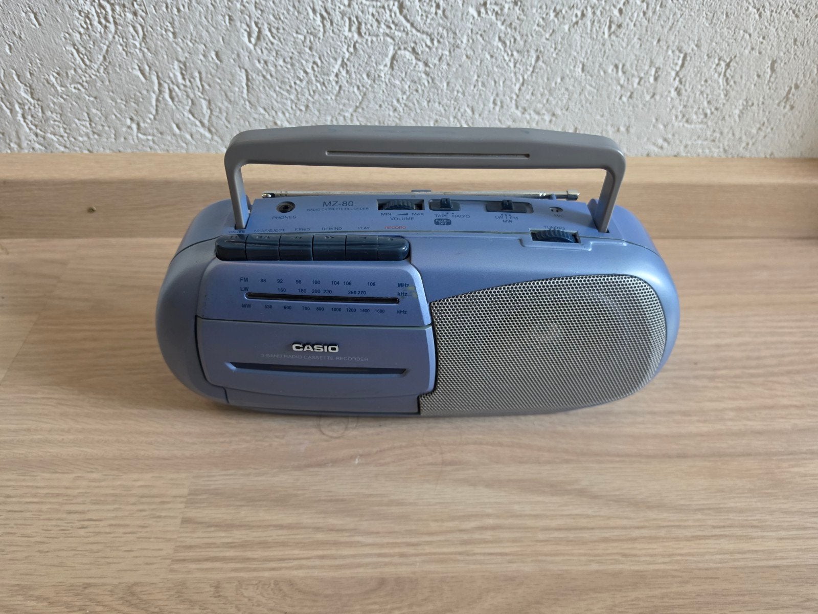 Vintage MZ-80 Casio 3 band Radio Cassette recorder., Ophalen of Verzenden, Gebruikt