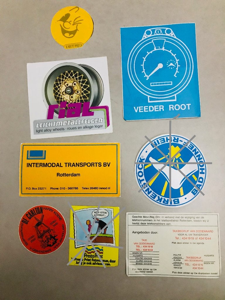 Diverse vintage stickers: auto, transport, reclame, Verzamelen, Ophalen of Verzenden, Nieuw, Overige typen