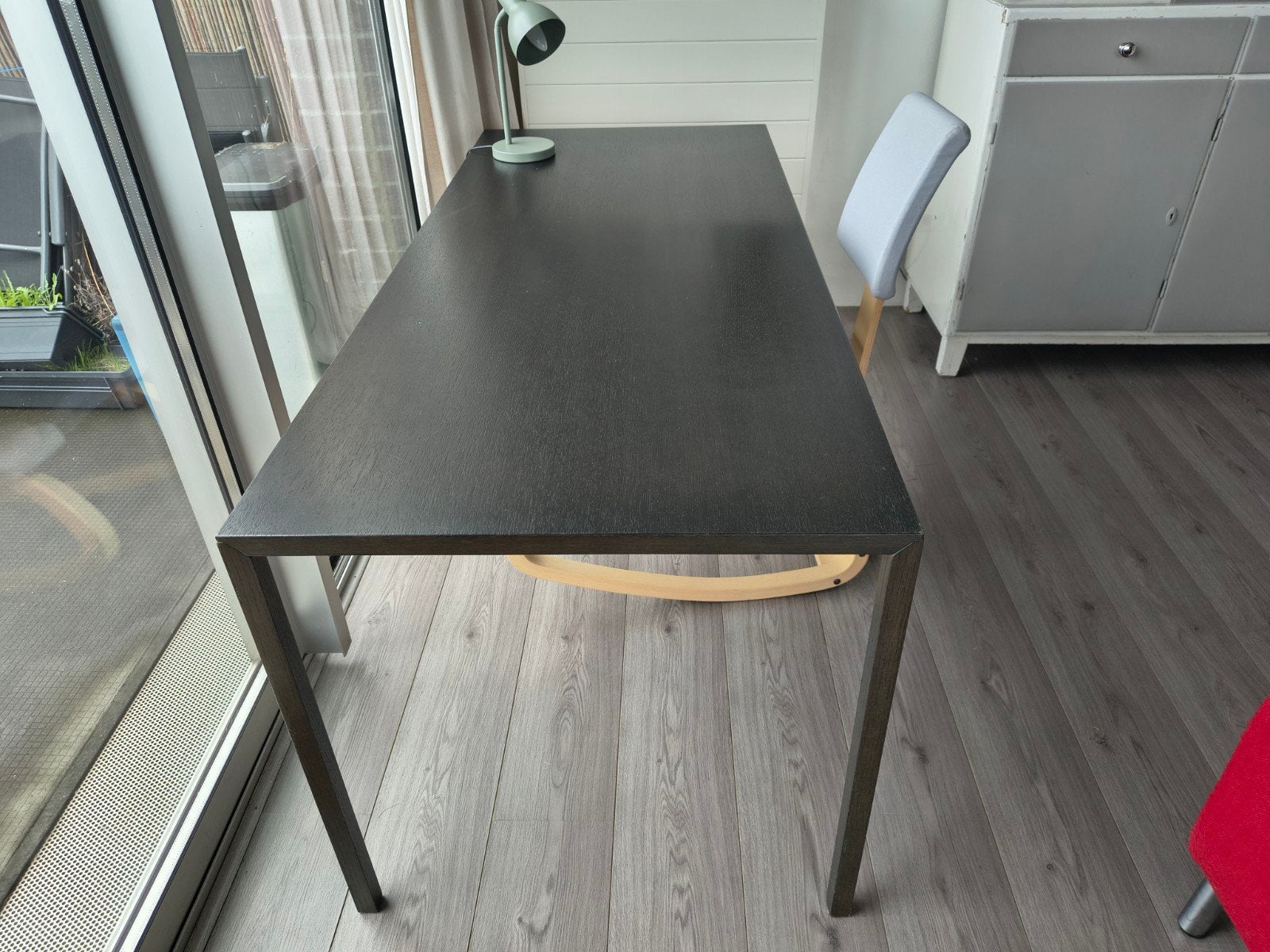 Arco Slim - strak donker eiken bureau/eettafel - Ideaal voor, Ophalen, Zwart, Hout, Zo goed als nieuw
