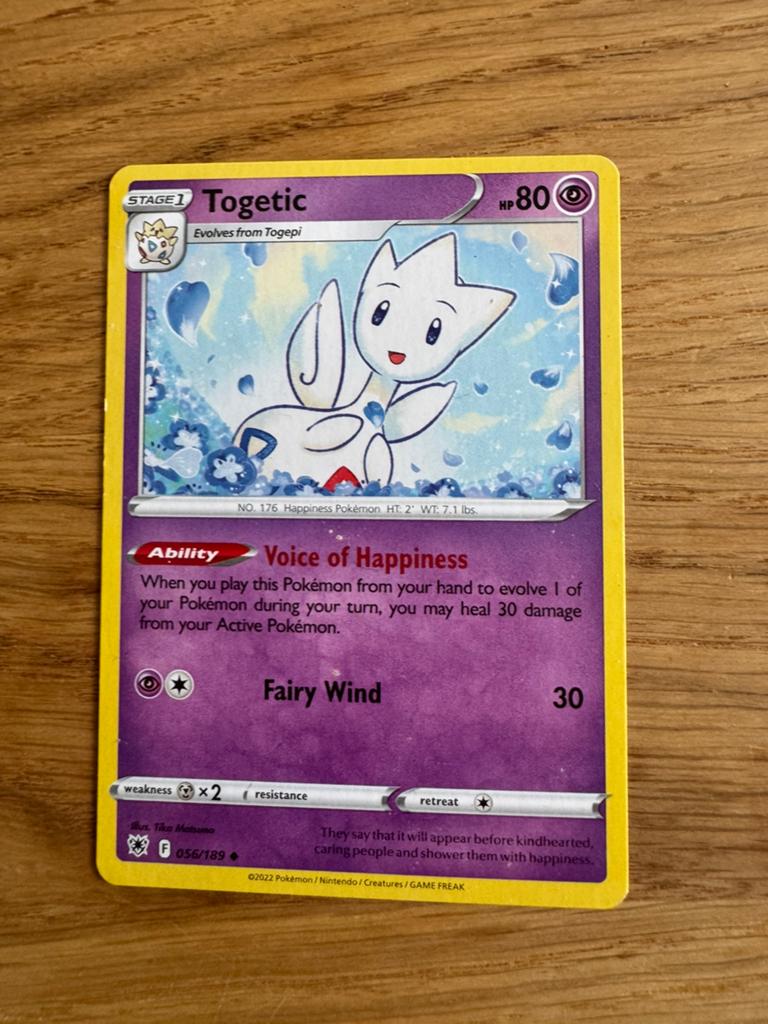 Togetic Pokémon Kaart - Zo goed als nieuw, Ophalen of Verzenden, Zo goed als nieuw, Losse kaart