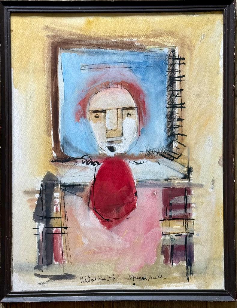 Schilderij aquarel inkt van Heinz Falke Oss Cobra, Ophalen of Verzenden