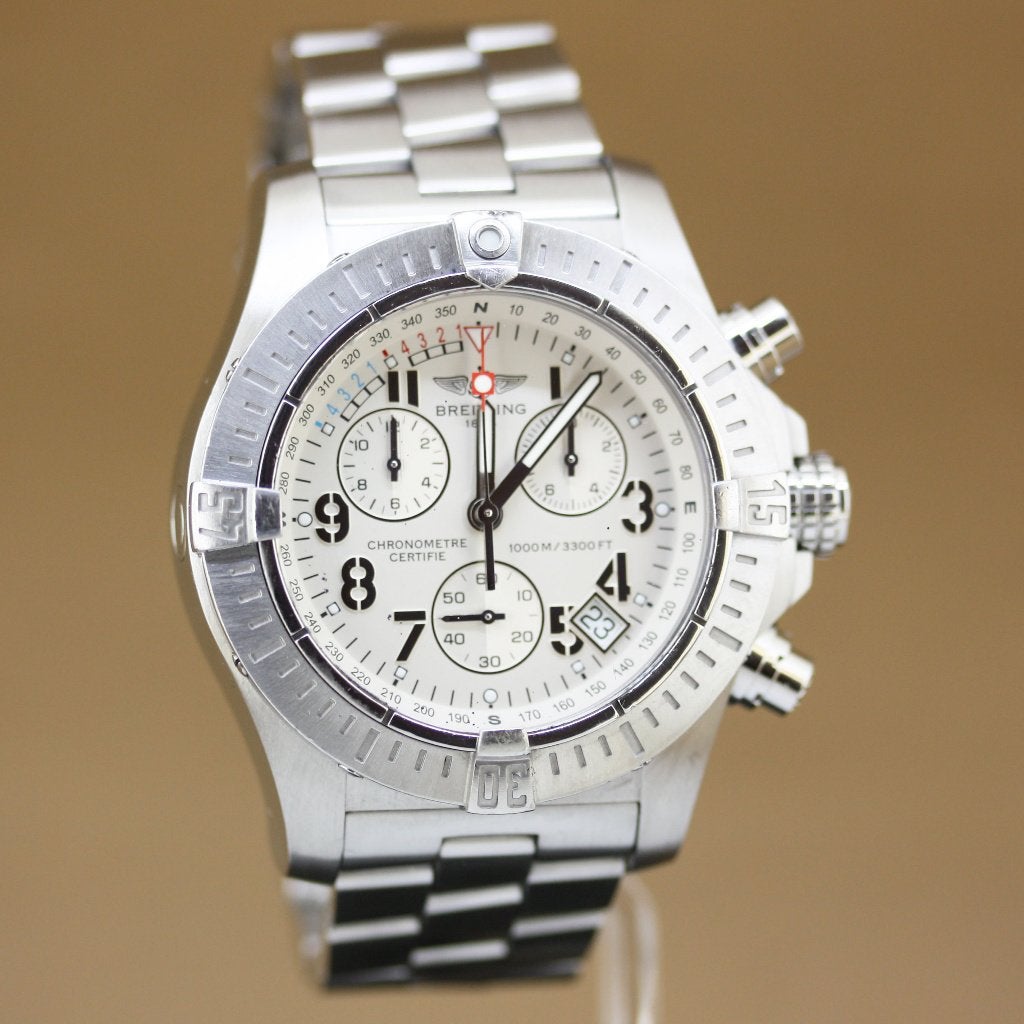 Breitling Avenger Seawolf Chrono A73390 Full Set, Staal, Gebruikt, Staal, Breitling