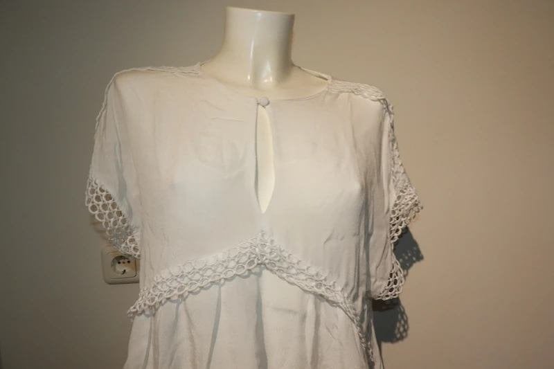 Iro mooie witte blouse top open werkjes afwerking 38, Kleding | Dames, Maat 38/40 (M), Verzenden, Wit, Korte mouw