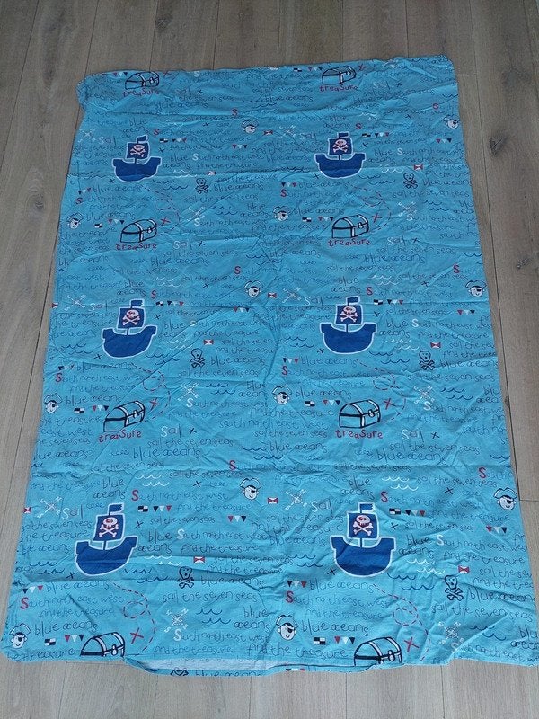 Piraten dekbedovertrek. 90x200 cm, Eenpersoons, Blauw, Dekbedovertrek, Ophalen of Verzenden