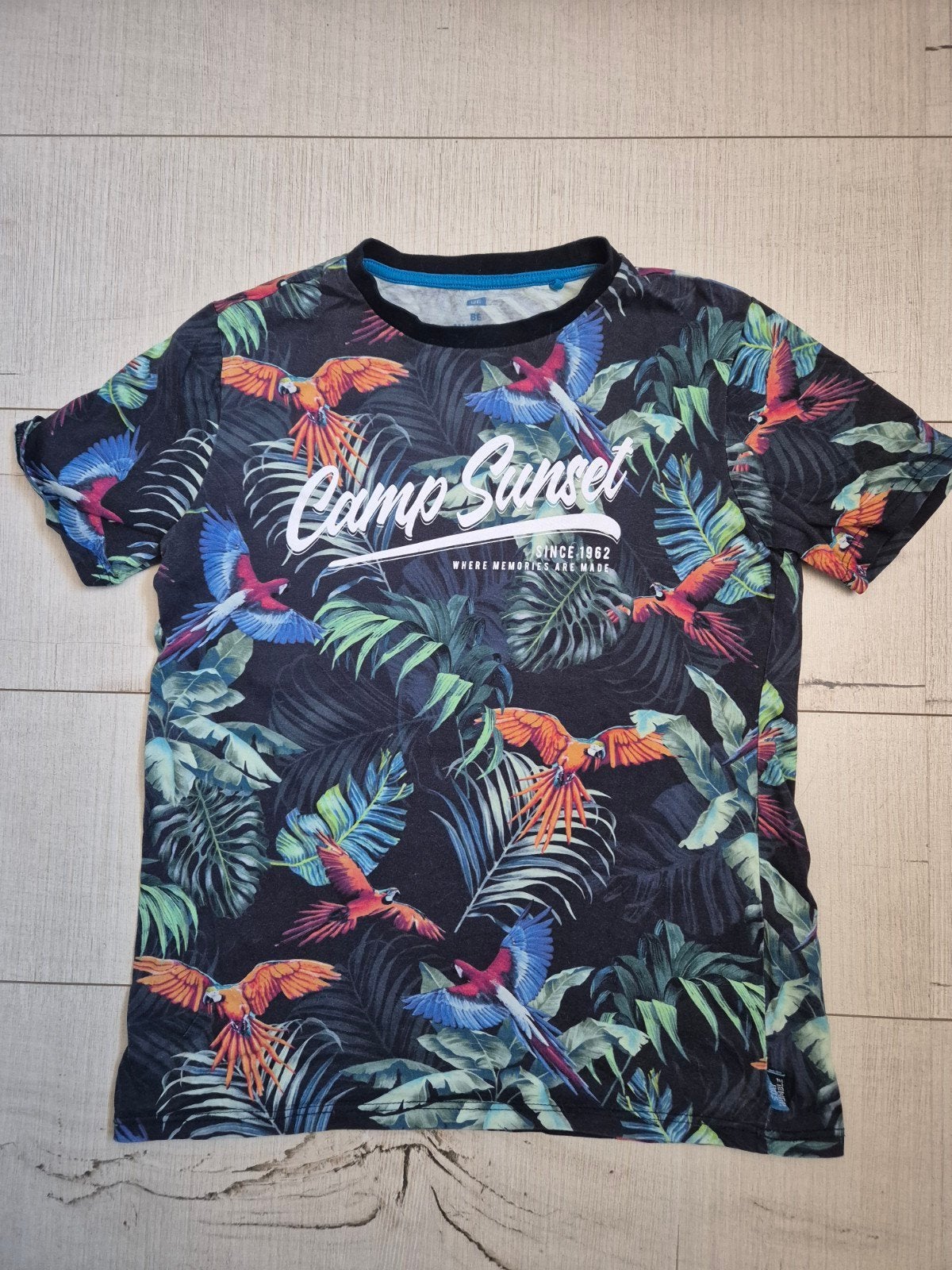 Gaaf Papagaaien shirt mt 158/164 (WE Fasion/ als NIEUW), Ophalen, WE Fashion, Jongen, Shirt of Longsleeve