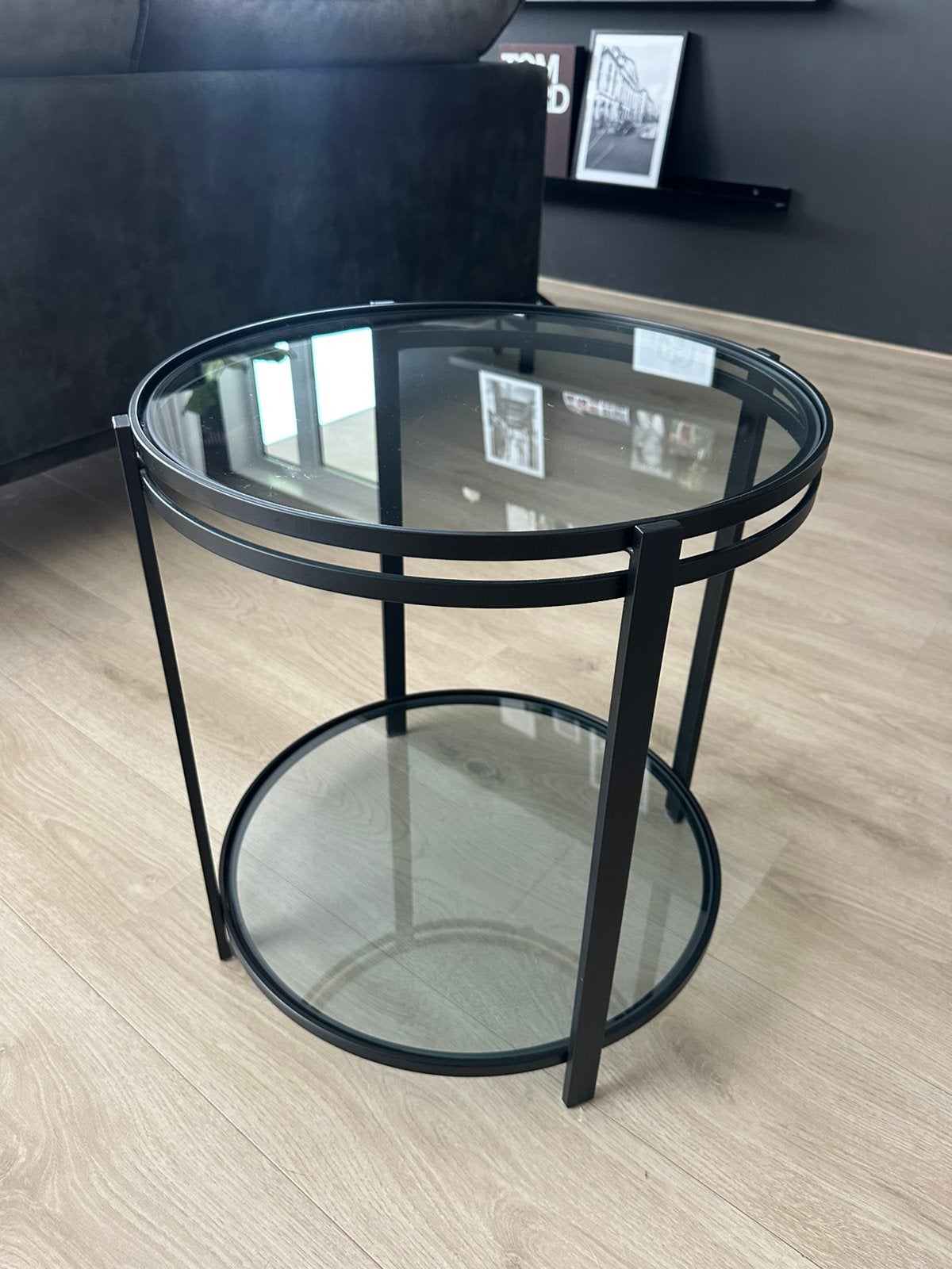 Glazen ronde salontafel, Ophalen, 50 – 75, 50 tot 100 cm, Rond