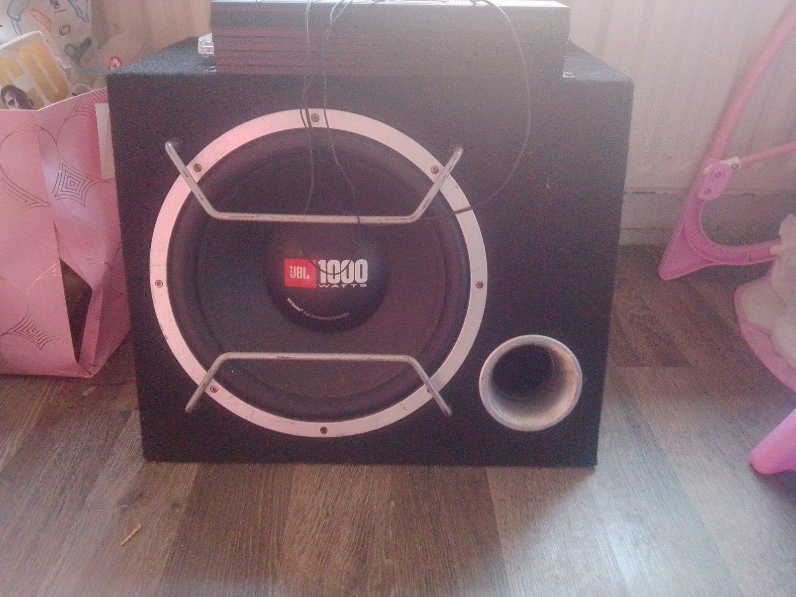 JBL Subwoofer met Excalibur Versterker en Kabels, 120 watt of meer, Ophalen, Overige merken, Gebruikt