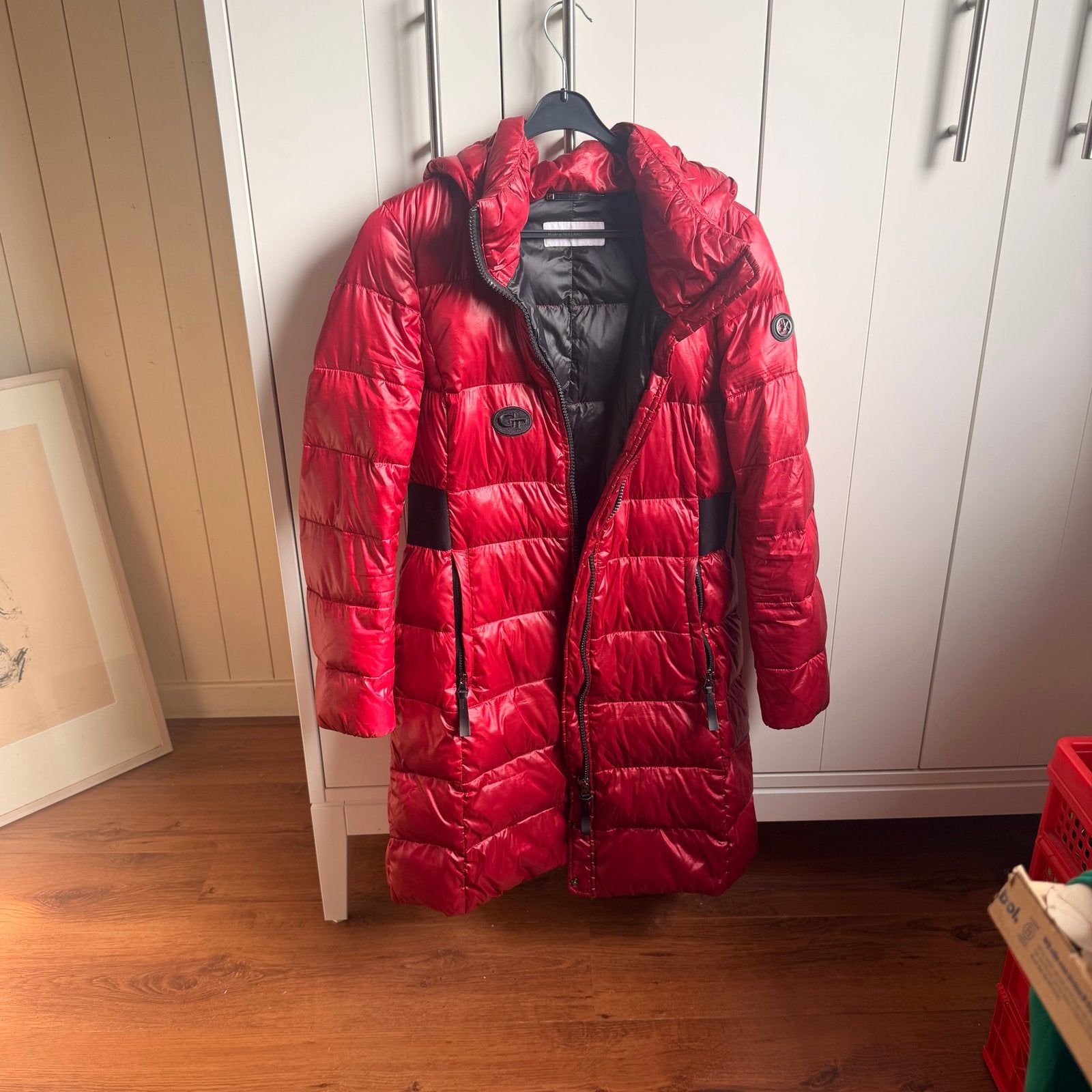Calvin Klein Dames Winterjas Rood - Maat S, Ophalen of Verzenden, Gedragen, Maat 36 (S), Rood