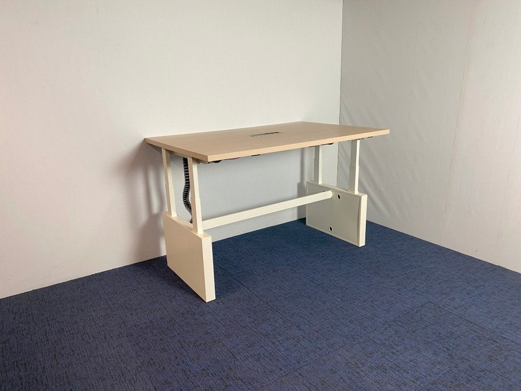 Zit/sta vergadertafel Vepa, 180 x 120 cm. - licht eiken blad, Ophalen, Zit-sta bureau, Gebruikt, 120 cm
