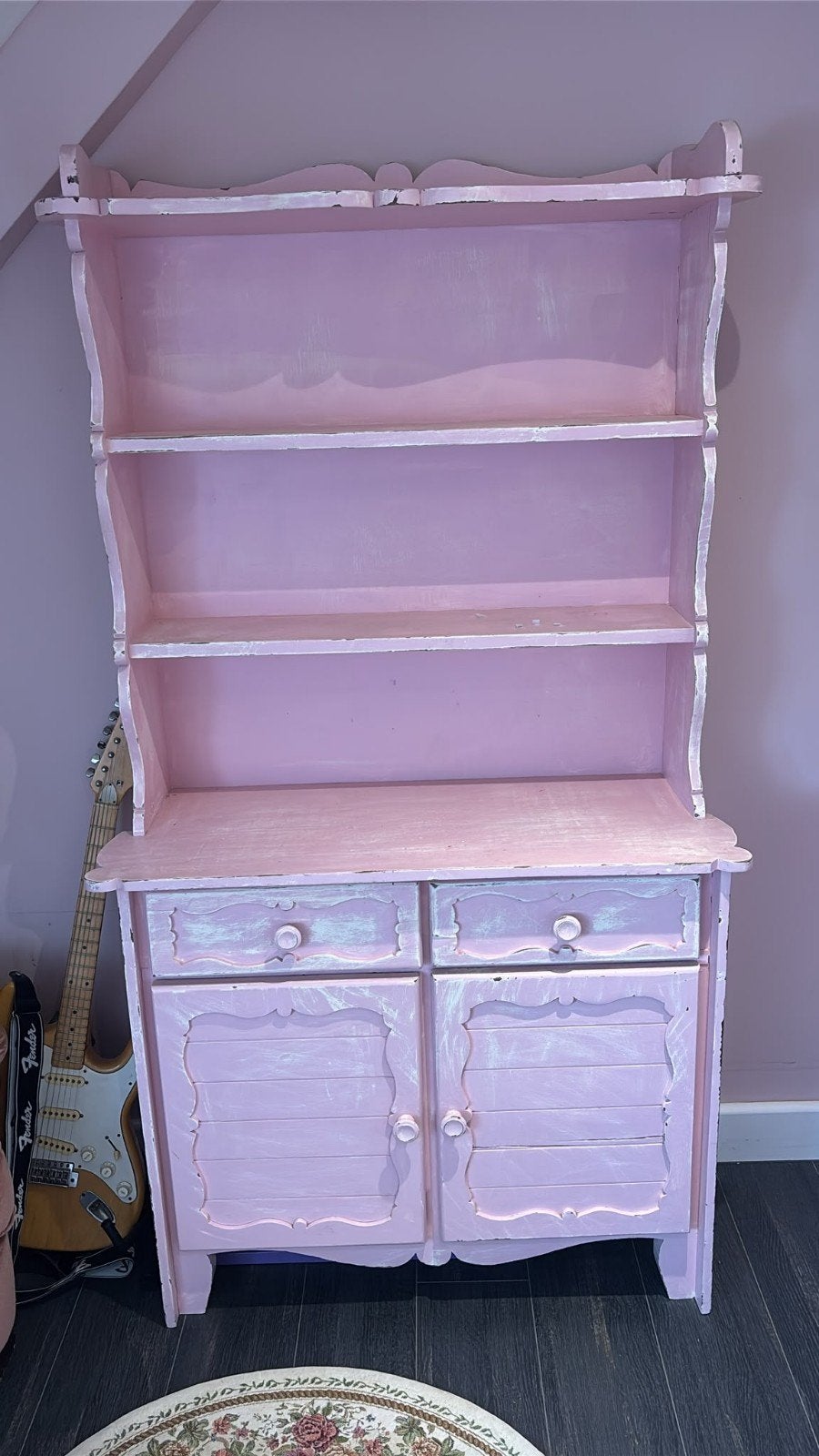 Roze brocante/ibiza/bohemian style buffetkast met lades en d, Huis en Inrichting, Ophalen, Gebruikt, Met lade(s), 50 tot 100 cm