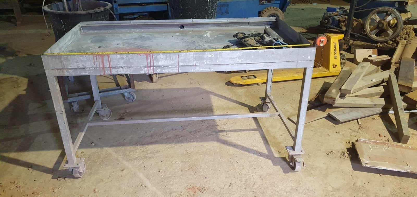 Robuuste RVS Werktafel met Wielen - 150x80x93 cm, Ophalen, Gebruikt