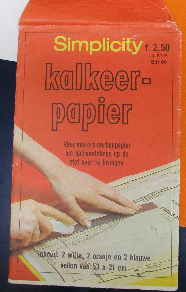 Vintage Simplicity kalkeerpapier kleermakers carbonpapier, Hobby en Vrije tijd, Ophalen of Verzenden, Gebruikt
