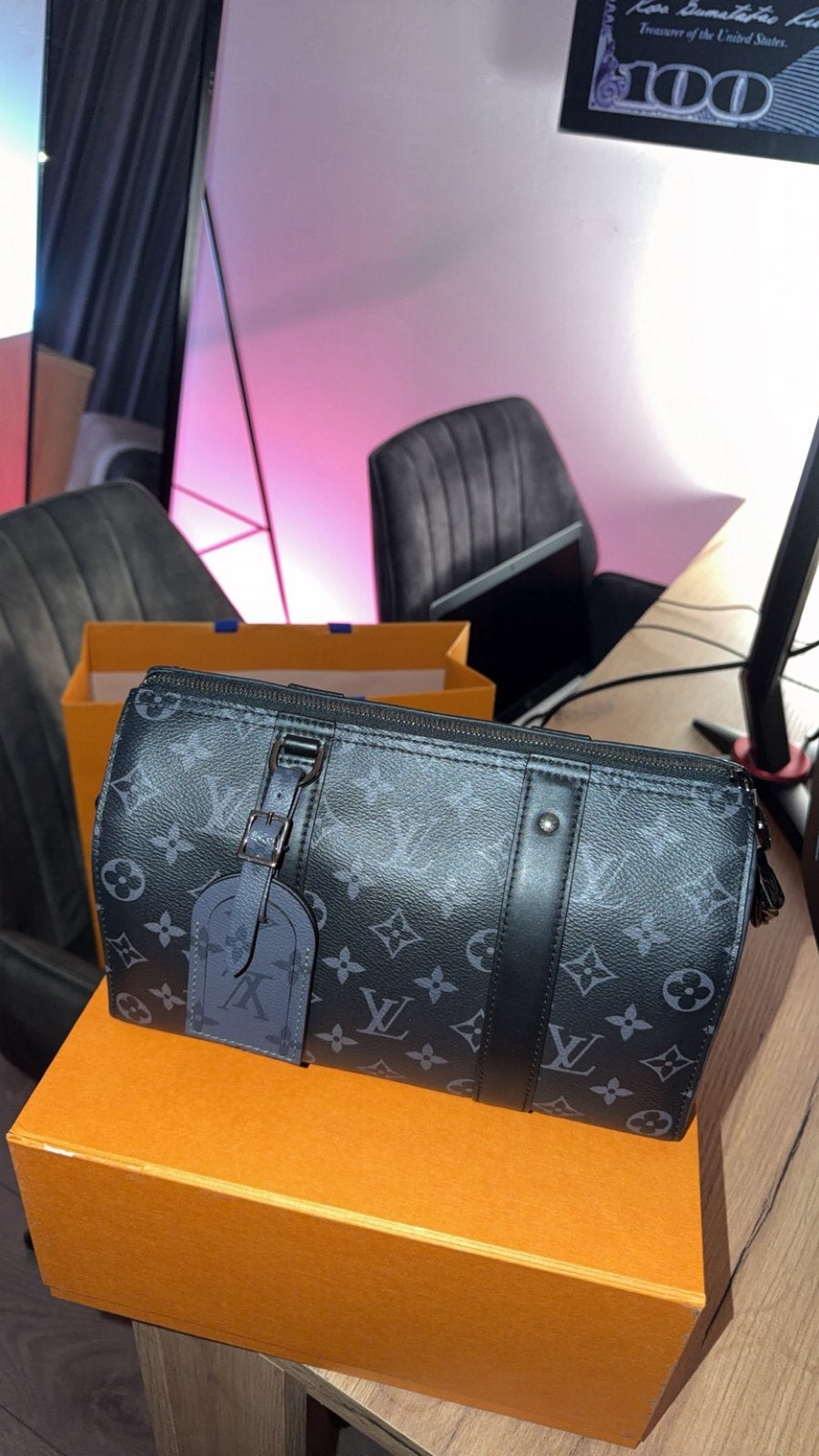 Louis Vuitton City Keepall Bag (met bon), Sieraden, Tassen en Uiterlijk, Overige merken, Zwart, Ophalen of Verzenden, Zo goed als nieuw