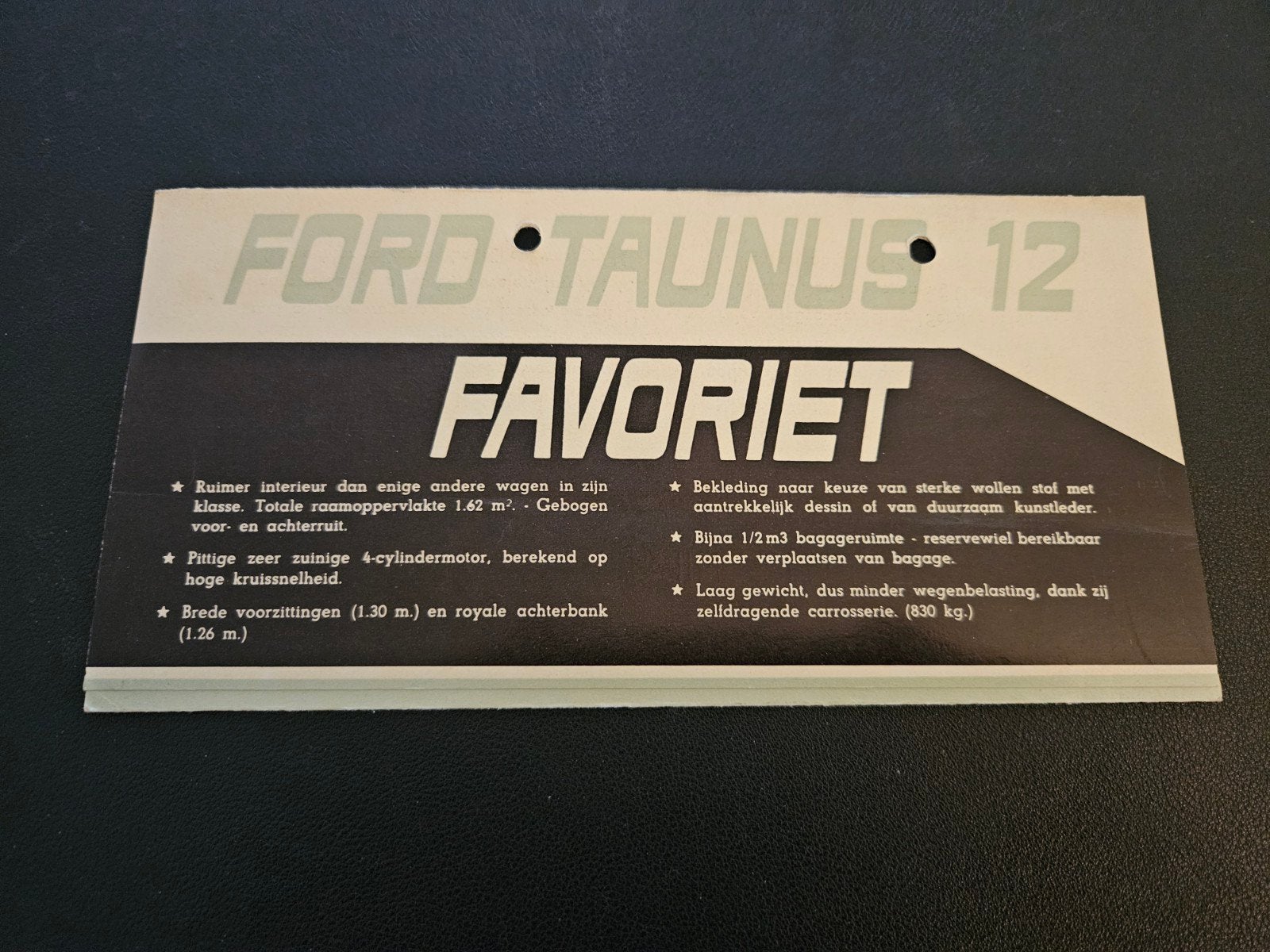 Brochure Ford Taunus 12 Favoriet 1954, Ophalen of Verzenden, Zo goed als nieuw, Ford