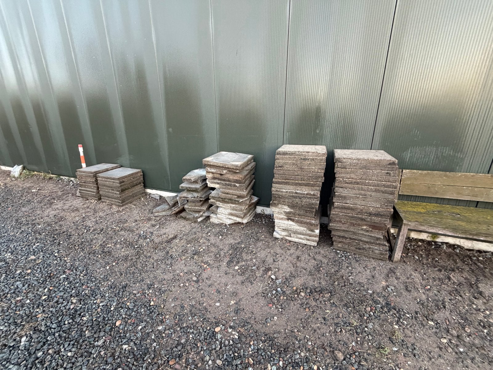 60 dakterras tegels 50x50 cm, Ophalen, Gebruikt, 10 m² of meer, Beton