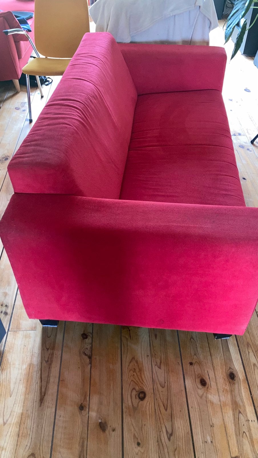 Design bank rood; 1,70 bij 0.85 en 0.40 hoog, Design, Tweepersoons, 75 tot 100 cm, Ophalen of Verzenden