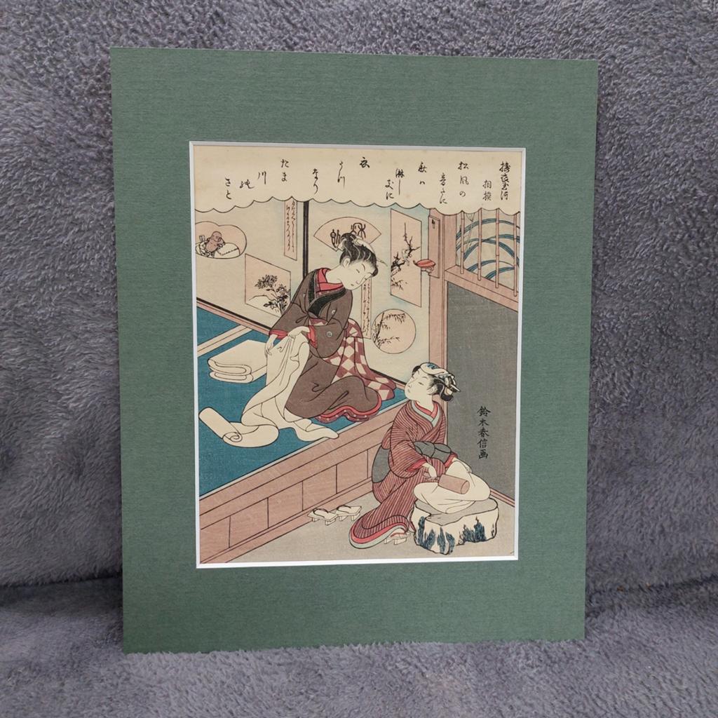 Antieke japanse houtsnede in perfecte staat., Ophalen of Verzenden