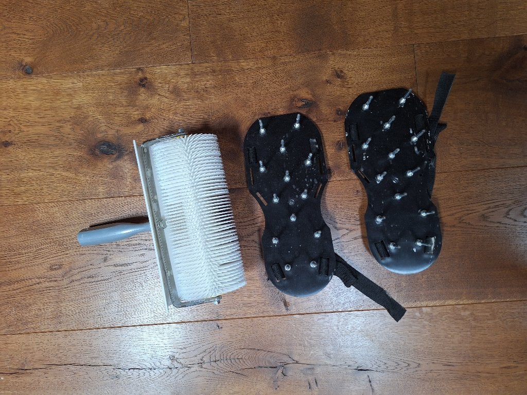 Ontluchtingsroller + schoenen (beton), Ophalen of Verzenden, Gebruikt