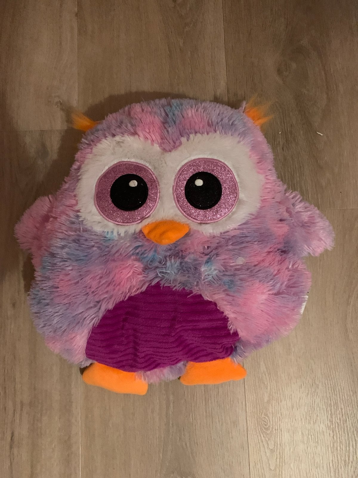 Zachte Uil Kussen/Knuffel - Roze/Paars/Blauw, Kinderen en Baby's, Gebruikt, Verzenden, Overige typen, Middelgroot (20 tot 80 cm)