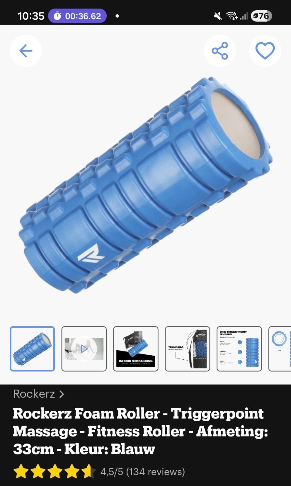 Rockerz Foam Roller - Triggerpoint Massage - Fitness Roller, Ophalen of Verzenden, Nieuw