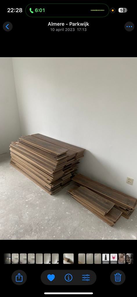 40 m² gebruikte kwaliteitsvloer - gedemonteerd, Ophalen, Gebruikt, Bruin, 25 tot 50 m²