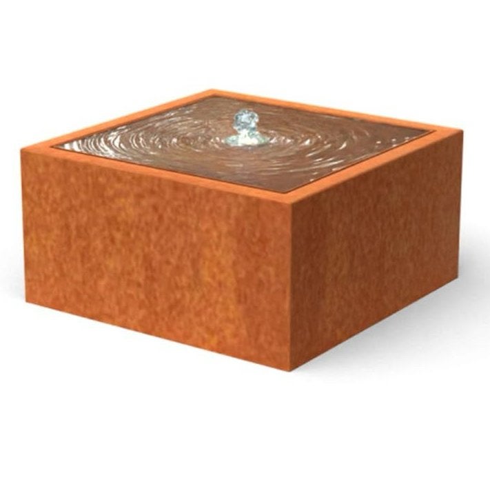 Cortenstaal watertafel 100x100x50cm, Tuin en Terras, Waterpartijen en Fonteinen, Ophalen, Nieuw, Gietijzer, Fontein