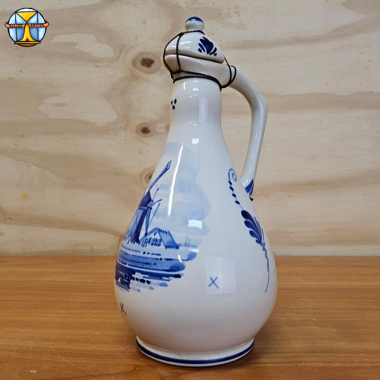 Delfstblauw Jenever kruik Molen Schiedam Herman Jansen, Ophalen of Verzenden