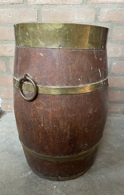 Tonnetje van Hout, Vintage Wijn vat, Paraplu houder bak, Ophalen of Verzenden, Gebruikt, Hout