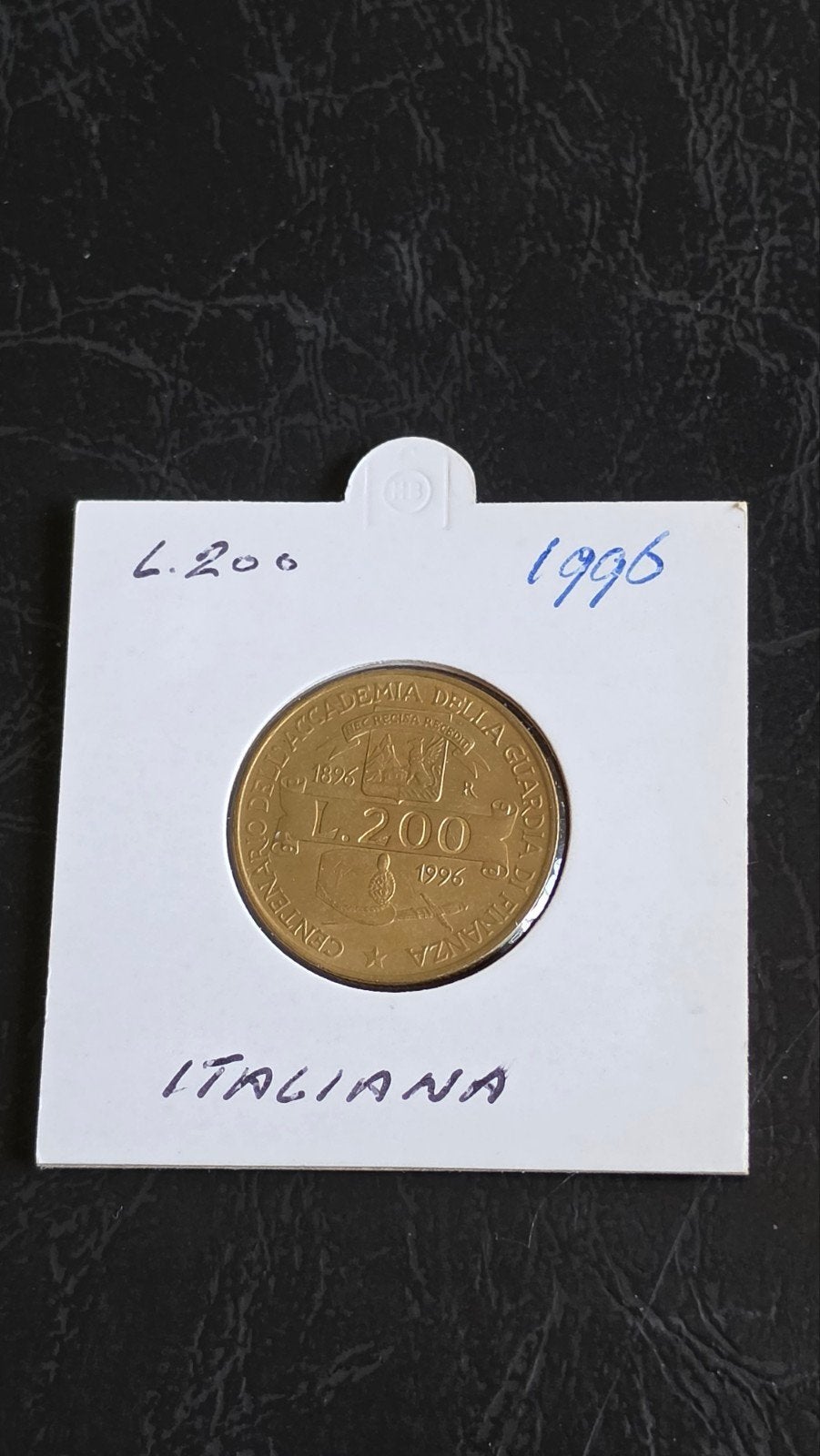 Italiaanse L.200 munt 1996 - Academia della Gloria, Postzegels en Munten, Ophalen of Verzenden