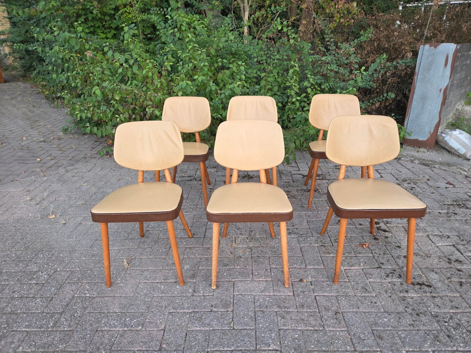 6x vintage stoelen jaren 50 60, Ophalen, Huis en Inrichting