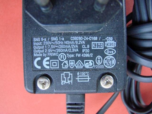 DC voeding / transformator / adapter (V) 7,5 V 260 mA, Ophalen of Verzenden, Gebruikt