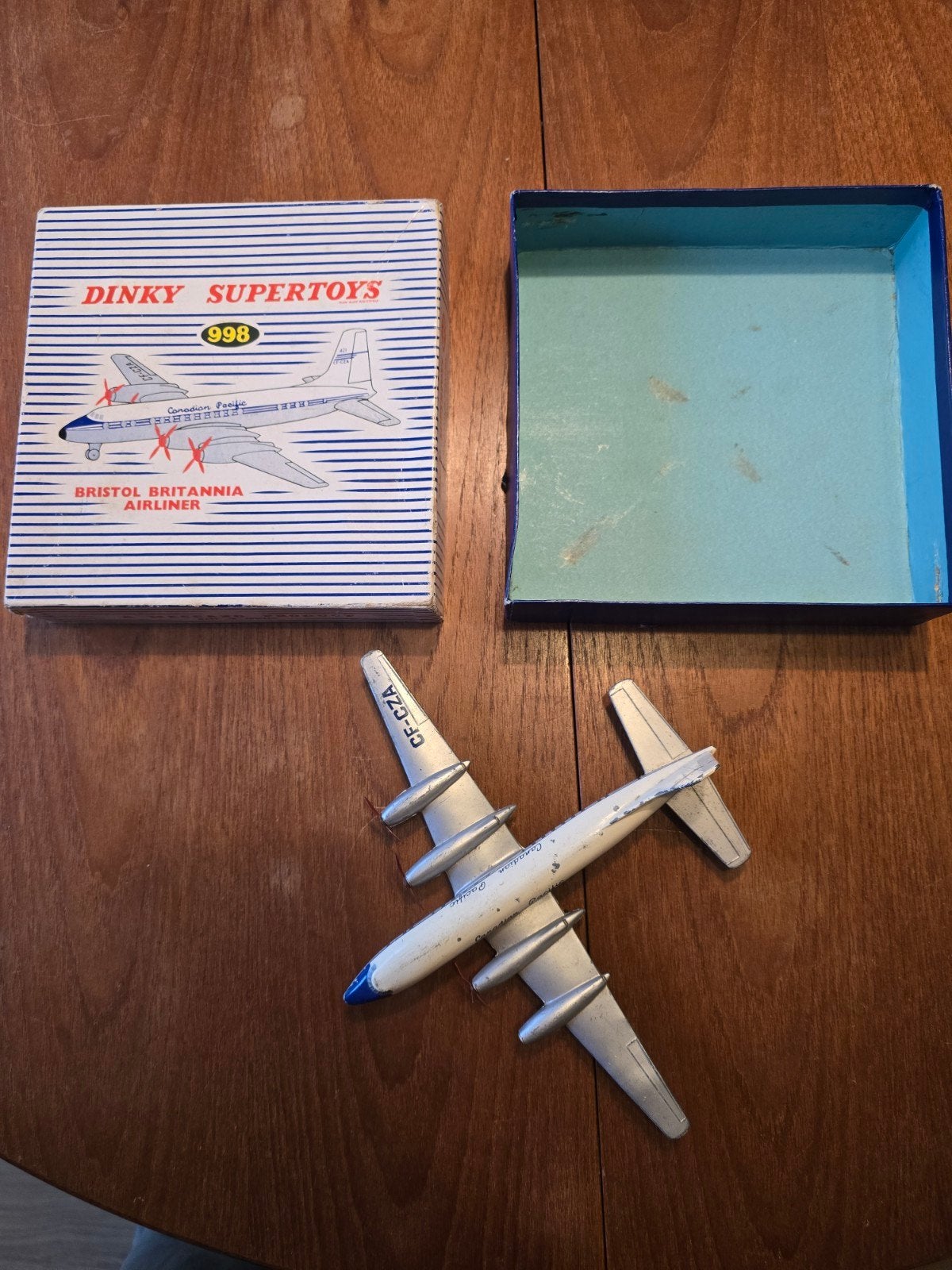 Dinky Supertoys 998 Bristol Britannia Airliner met doos, Ophalen, Tractor of Landbouw, Dinky Toys