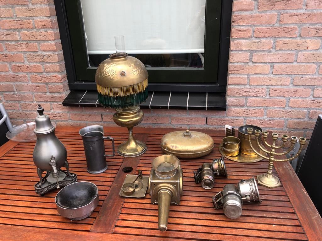 Antieke tin en koperen diversen, Antiek en Kunst, Antiek | Tin, Ophalen