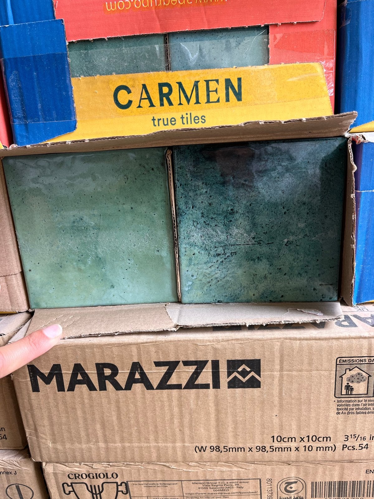 9 dozen Carmen True Tiles SINTRA EMERALD GREEN 12,4x12,4, Ophalen, Nieuw, Minder dan 20 cm, Minder dan 5 m²